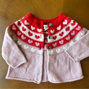 Baby Boden fair isle heart cardigan 6 - 9 month